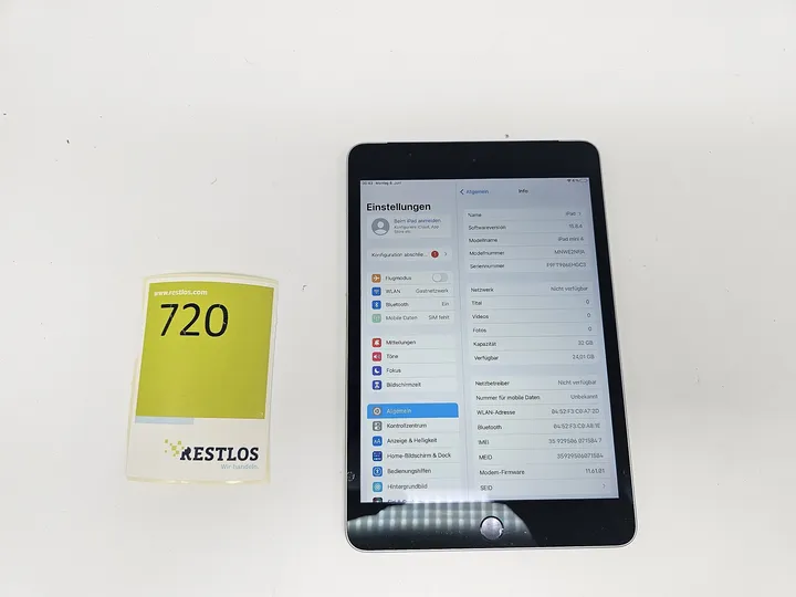 iPad Mini 4 32GB + Simkartenslot